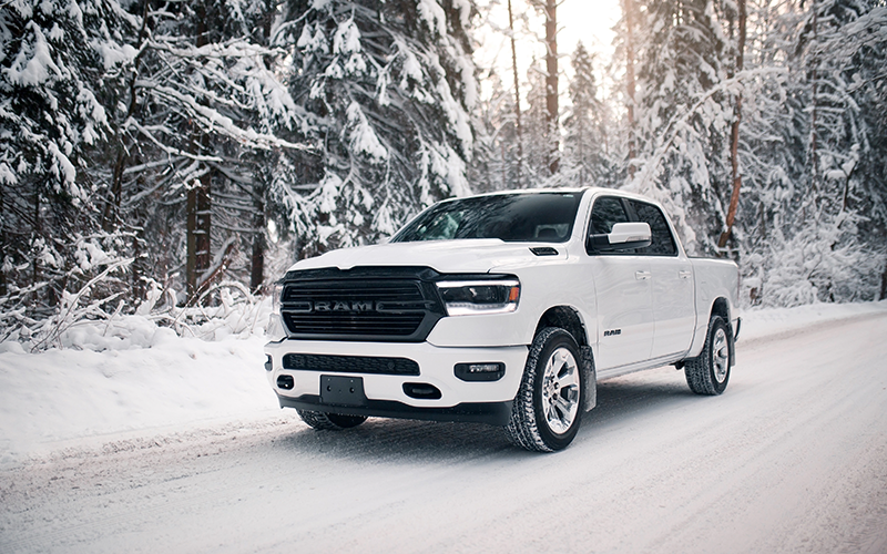 truck detailing pickup in the snow