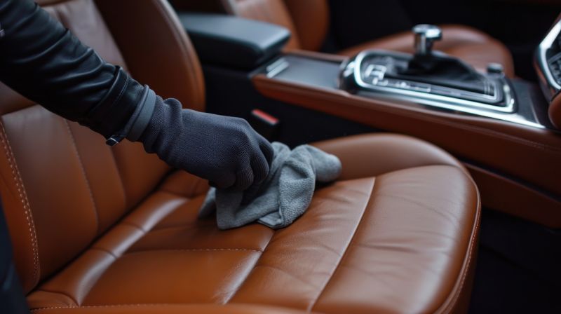 leather seats cleaning with cloth