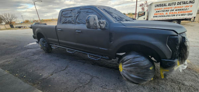 Ford Superduty side view after spray-on liner